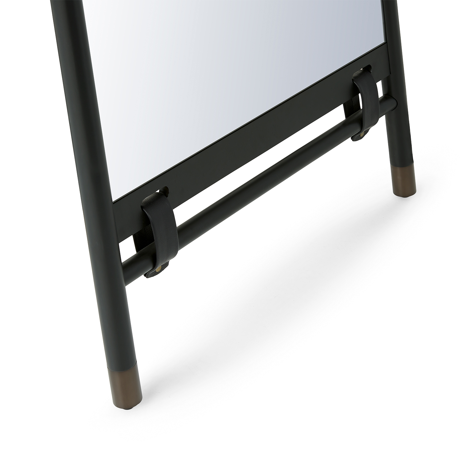 Beau Rectangular Matte Black Standing Mirror, Japandi Style