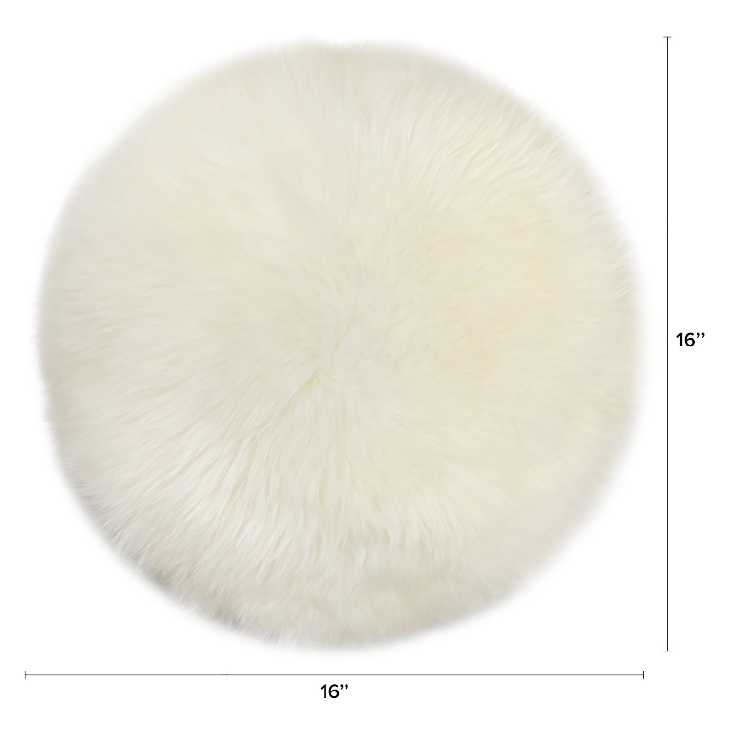 Round Ivory White Sheepskin Fabric Throw Pillow Lanna Article