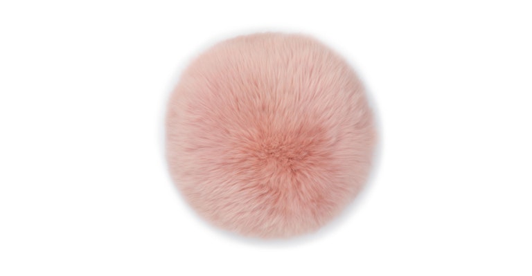 Lanna Pink Round Sheepskin Pillow - Primary View 1 of 8 (Open Fullscreen View).