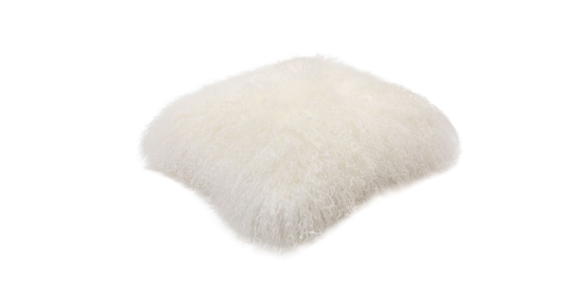 Ivory White Bocco Sheepskin Throw Pillow Article