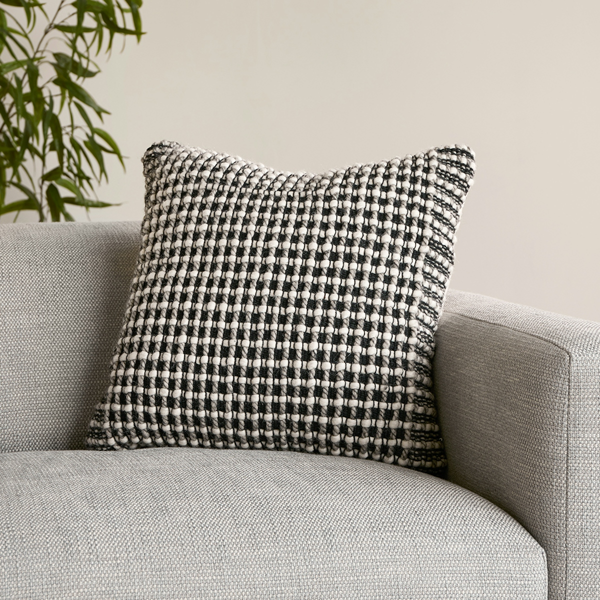 Ren Black Weave Large Pillow