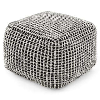 Ren 20" Pouf - Black Weave