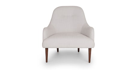 Ivory Boucle Fabric Lounge Chair Gabriola Article