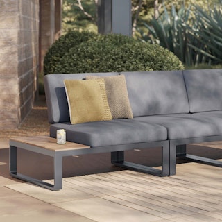 Kezia 40" Outdoor Left Side Module - Whale Gray