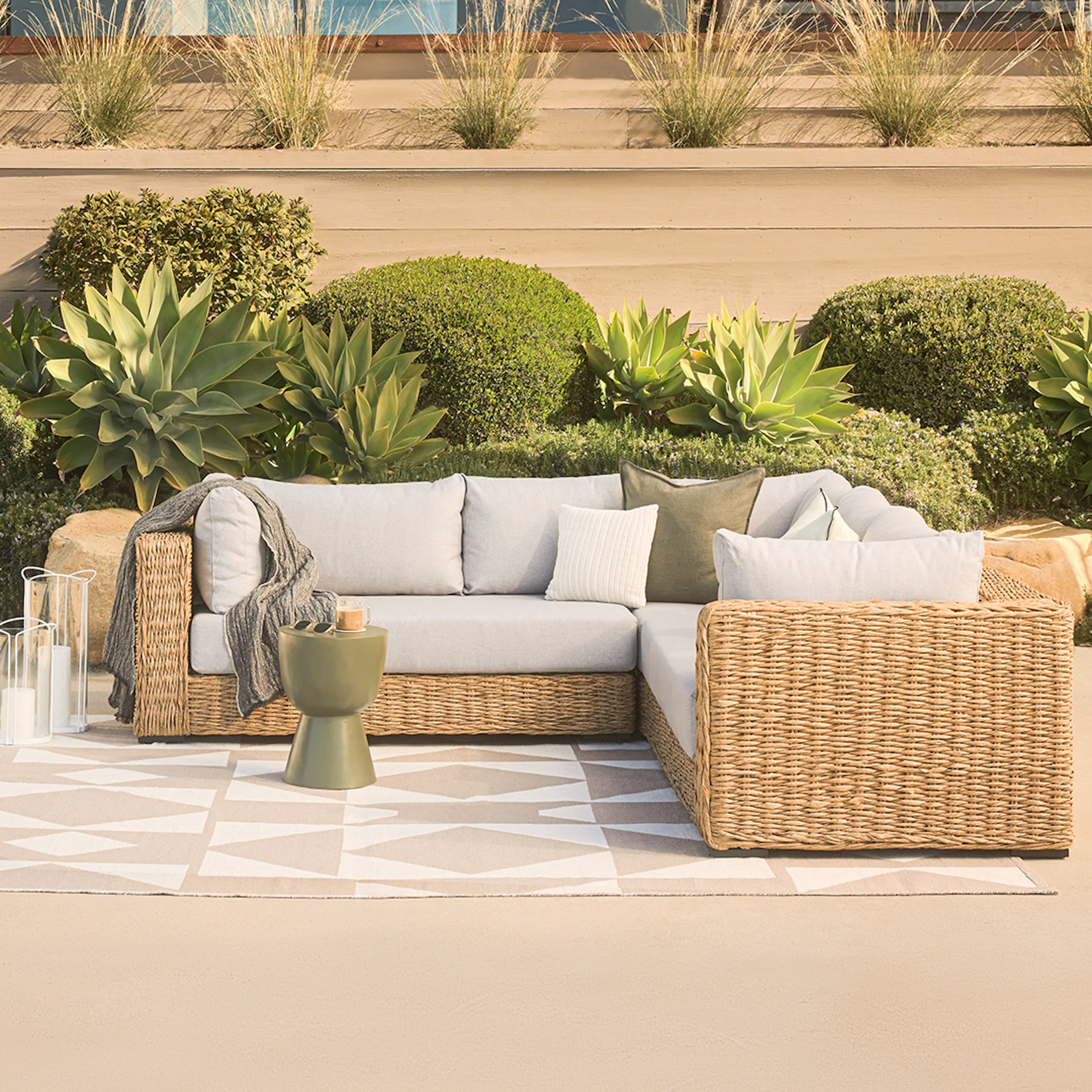 Capra 97" Outdoor Sectional - Beach Sand