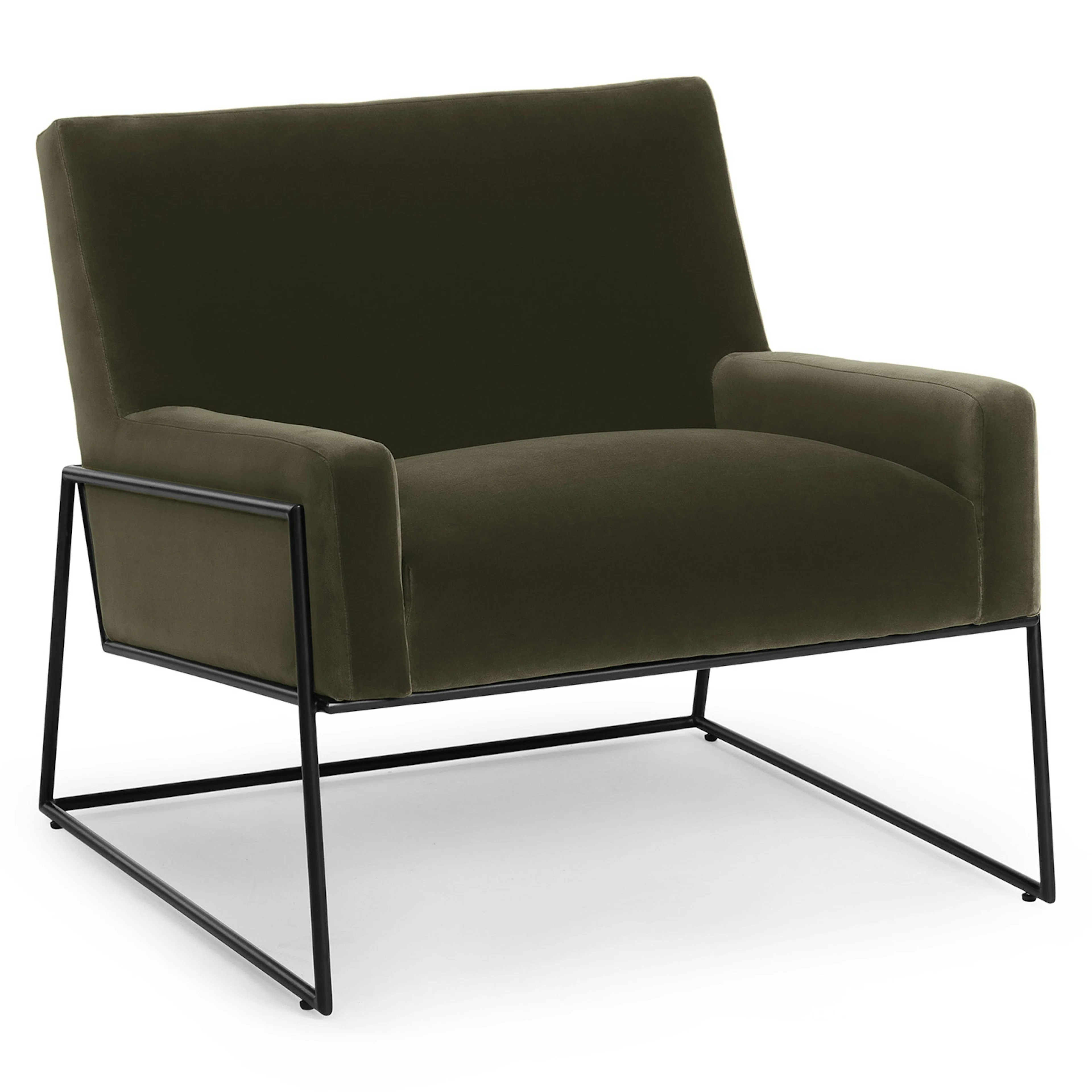 Regis 33" Velvet Lounge Chair - Juniper Green