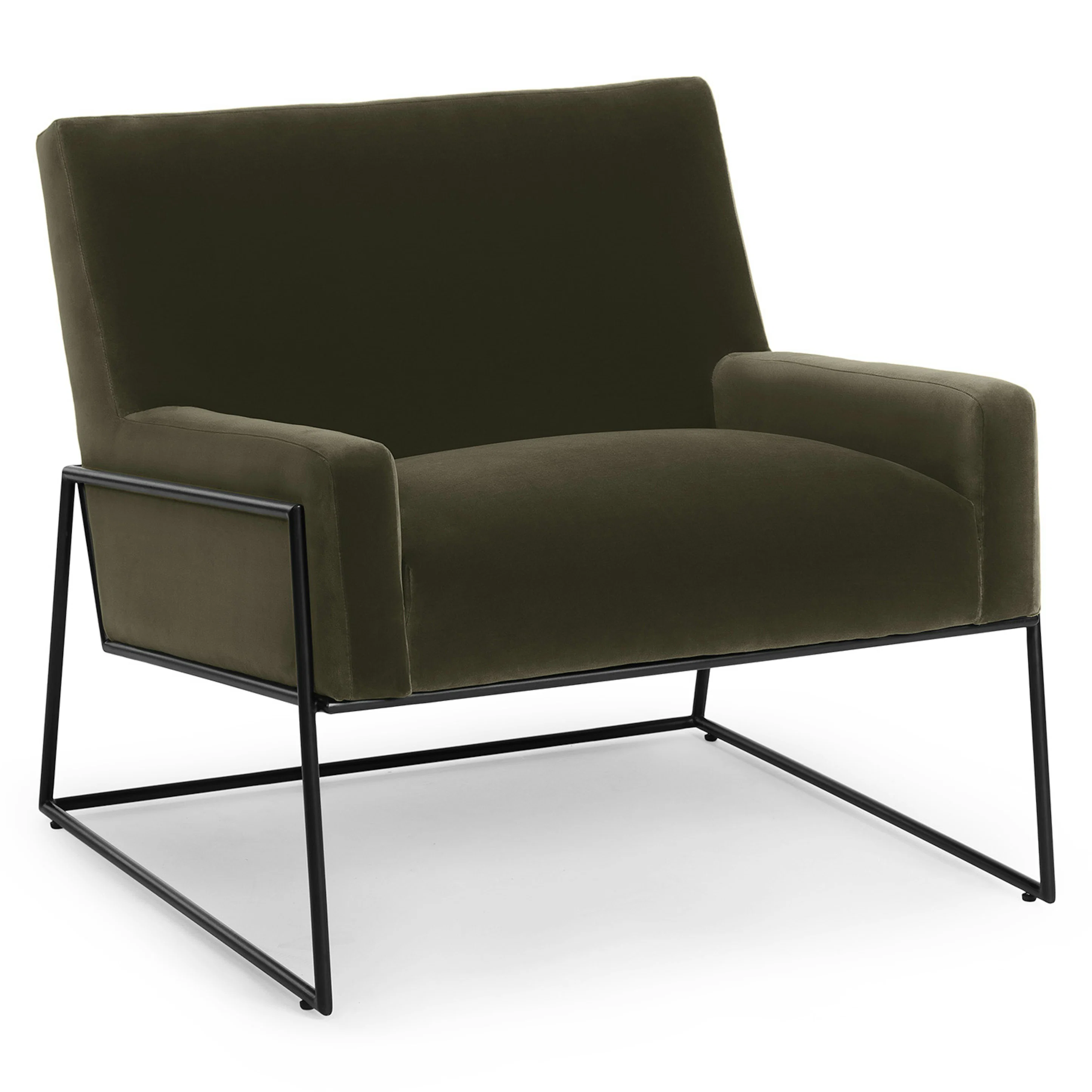 Regis 33" Velvet Lounge Chair - Juniper Green