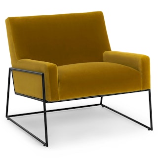 Regis 33" Velvet Lounge Chair - Yarrow Gold