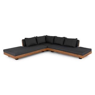 Lubek 100.5" Outdoor Low Corner Sectional - Slate Gray