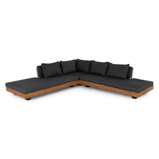 Lubek 100.5" Outdoor Low Corner Sectional - Slate Gray