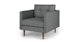 Anton Gravel Gray Lounge Chair - Gallery View 3 of 10.