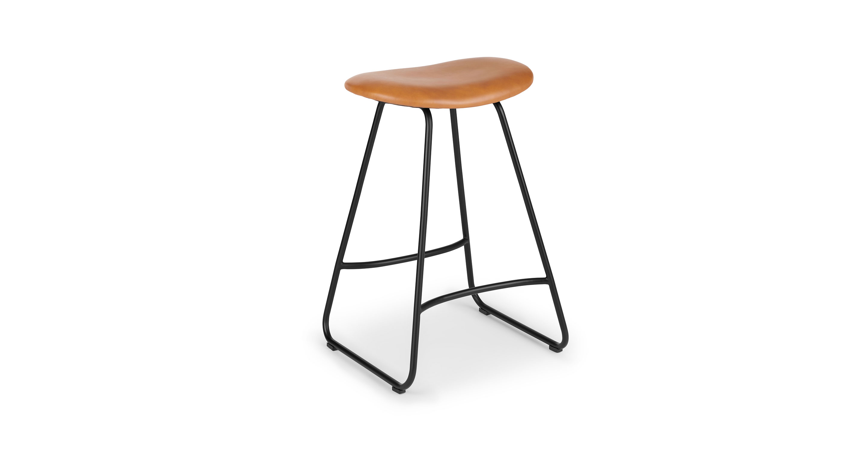 Toscana Tan Leather Counter Stool, Leather Seat Bar Stools