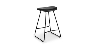Para Black Leather Counter Stool