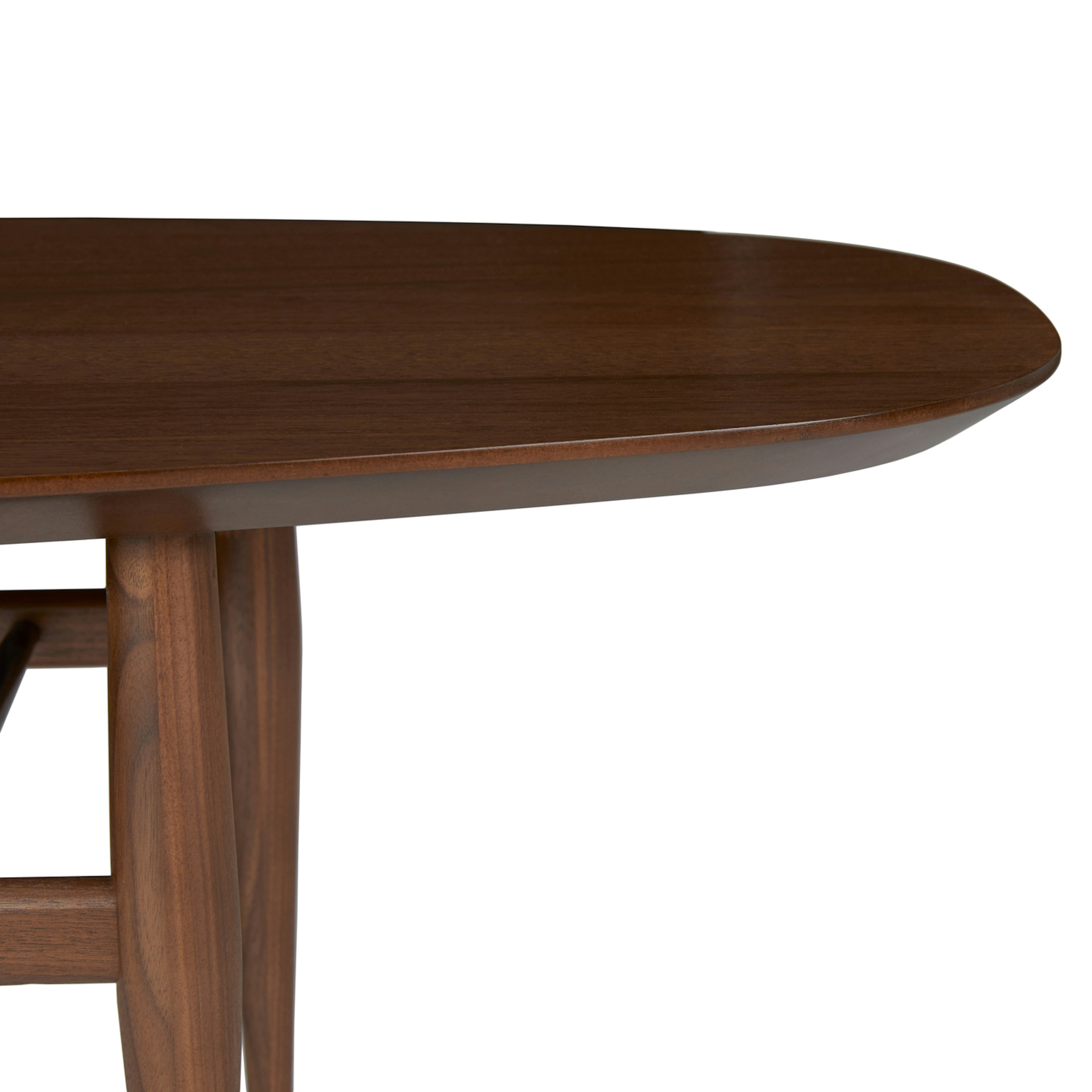 Lenia Black Walnut Solid Wood Oval Coffee Table | Article