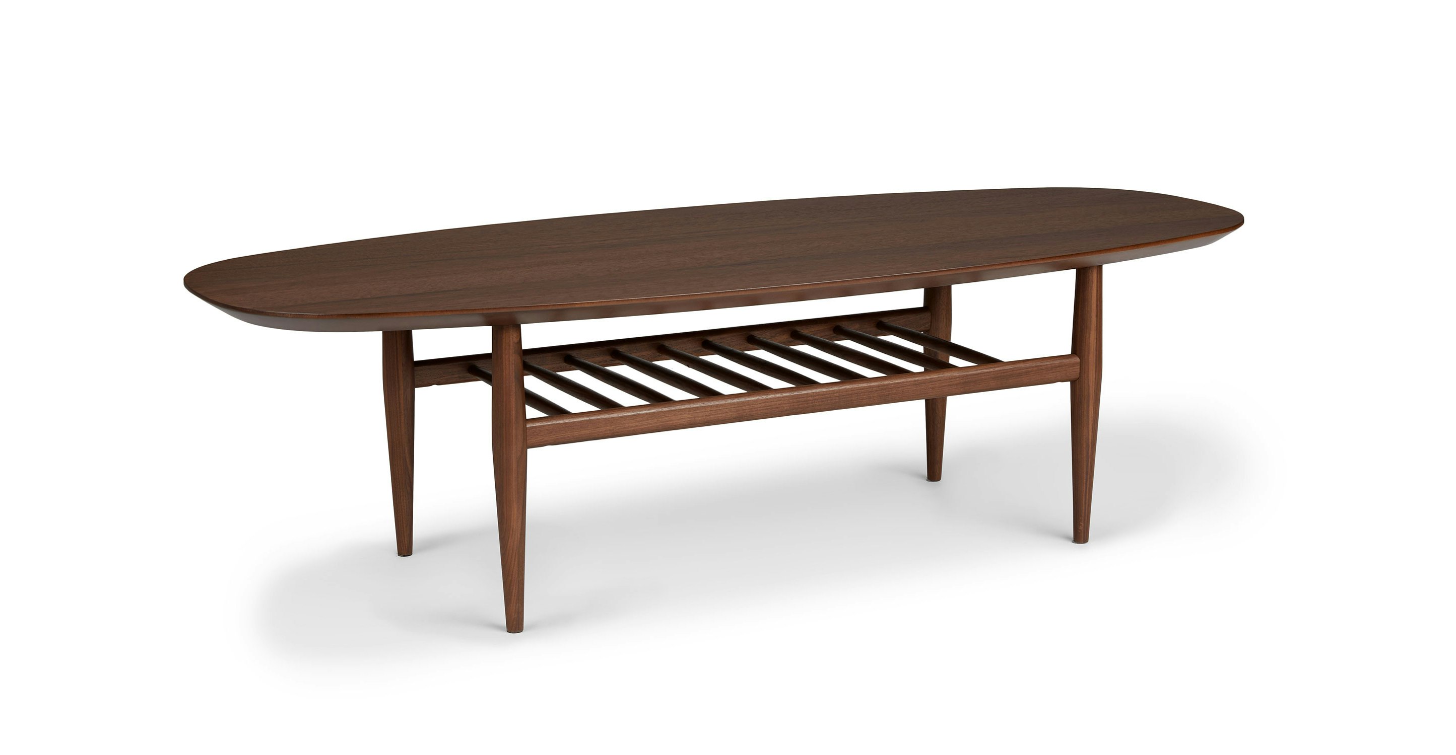 Walnut Coffee Table, 42.5 Wide, Solid Wood | Article Amoeba Modern Furniture