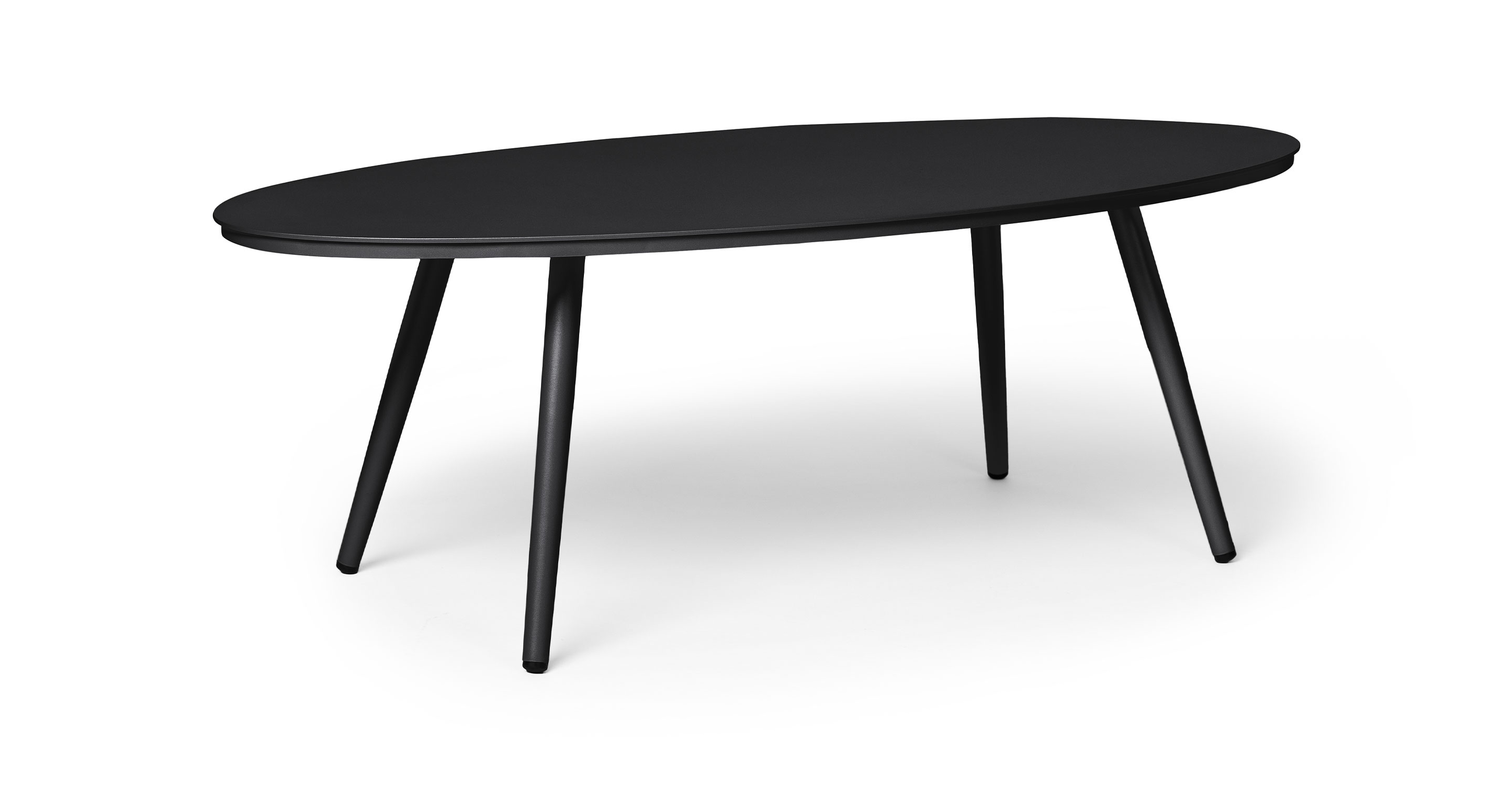 Dark Charcoal Metal Oval Coffee Table, Halden
