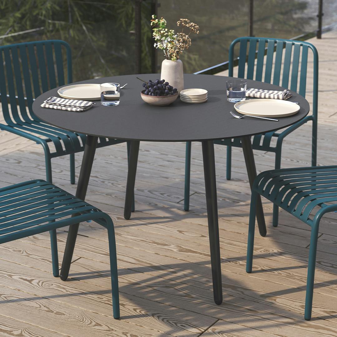 Ballo 47" Outdoor Dining Table - Black