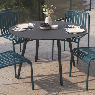 Ballo 47" Outdoor Dining Table - Black