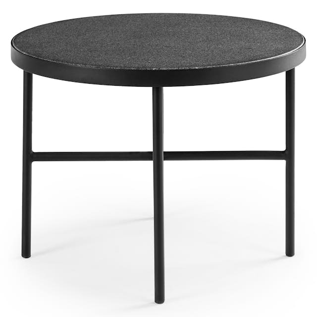 24" Black Powder Coated Steed & Granite Side Table Gera Article