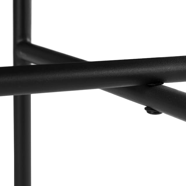 24" Black Powder Coated Steed & Granite Side Table Gera Article