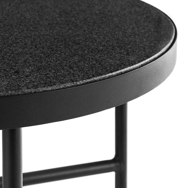 18" Black Powder Coated Steed & Granite Side Table Gera Article