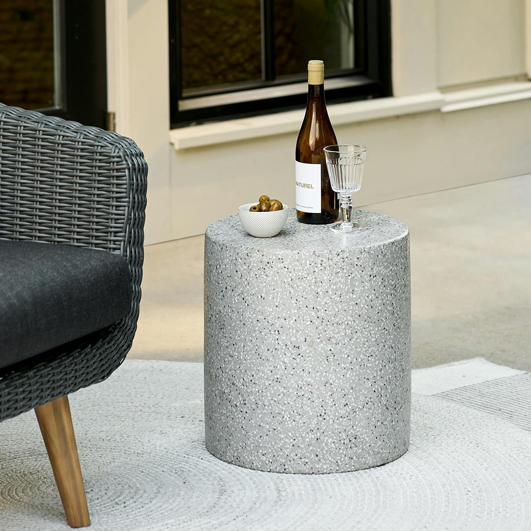 Solina Outdoor Stool - Gray Terrazzo by Article