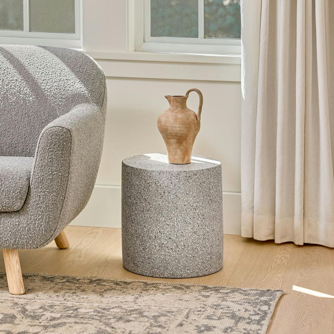 Round Gray Terrazzo Stool | Solina | Article