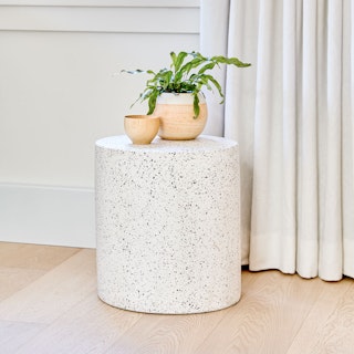 Solina Outdoor Stool - White Terrazzo