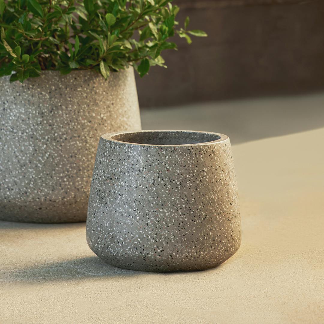Tuva Narrow Indoor/Outdoor Planter - Gray Terrazzo by Article