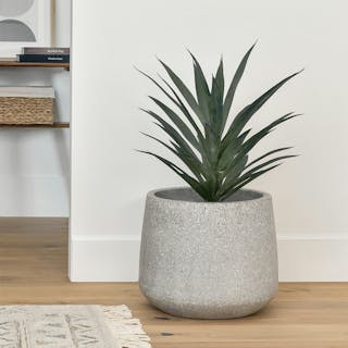 Tuva Wide Indoor/Outdoor Planter - Gray Terrazzo