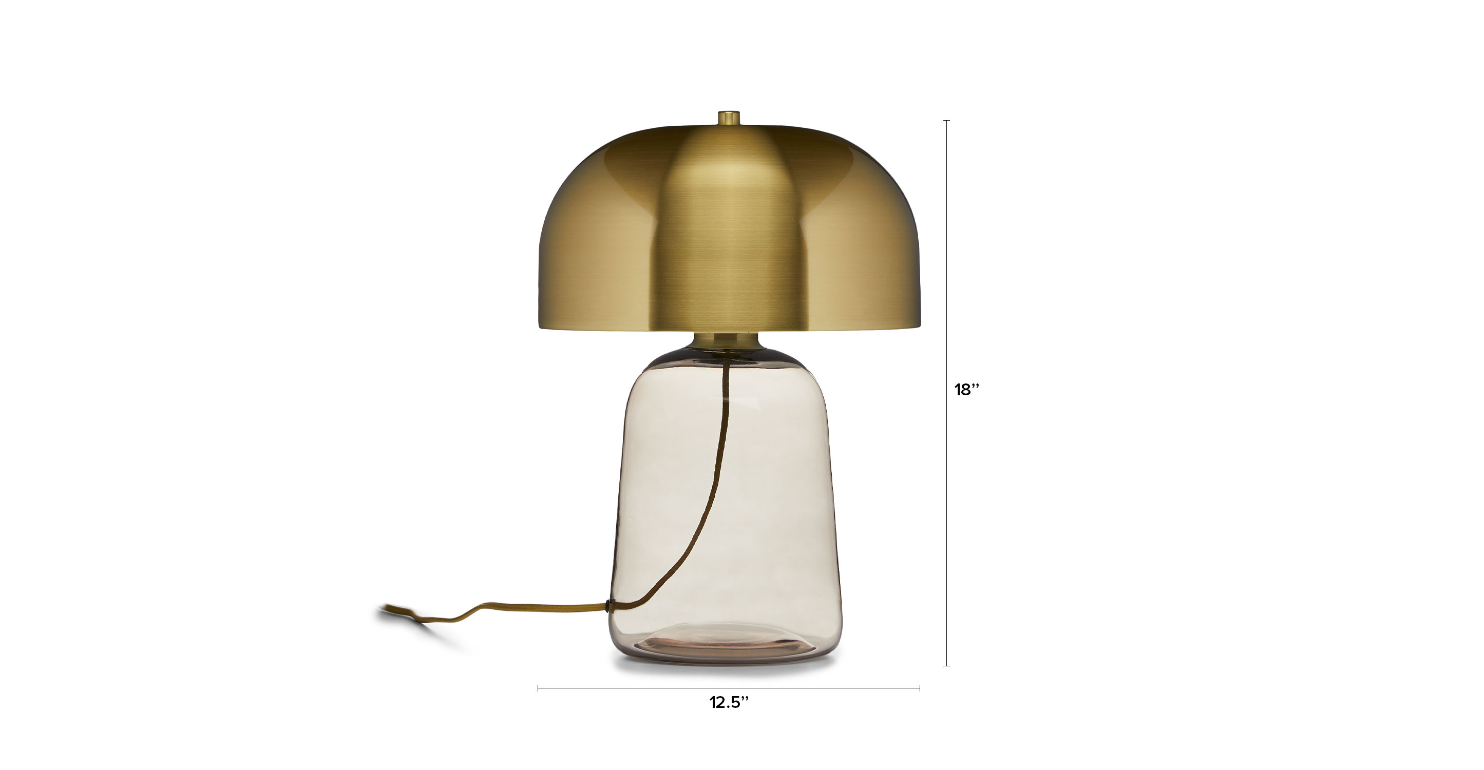 Brushed Brass Smoked Glass Led Table, Iconic Table Lamps