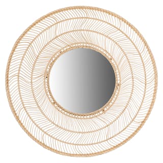 Meron Round Wall Mirror - Natural