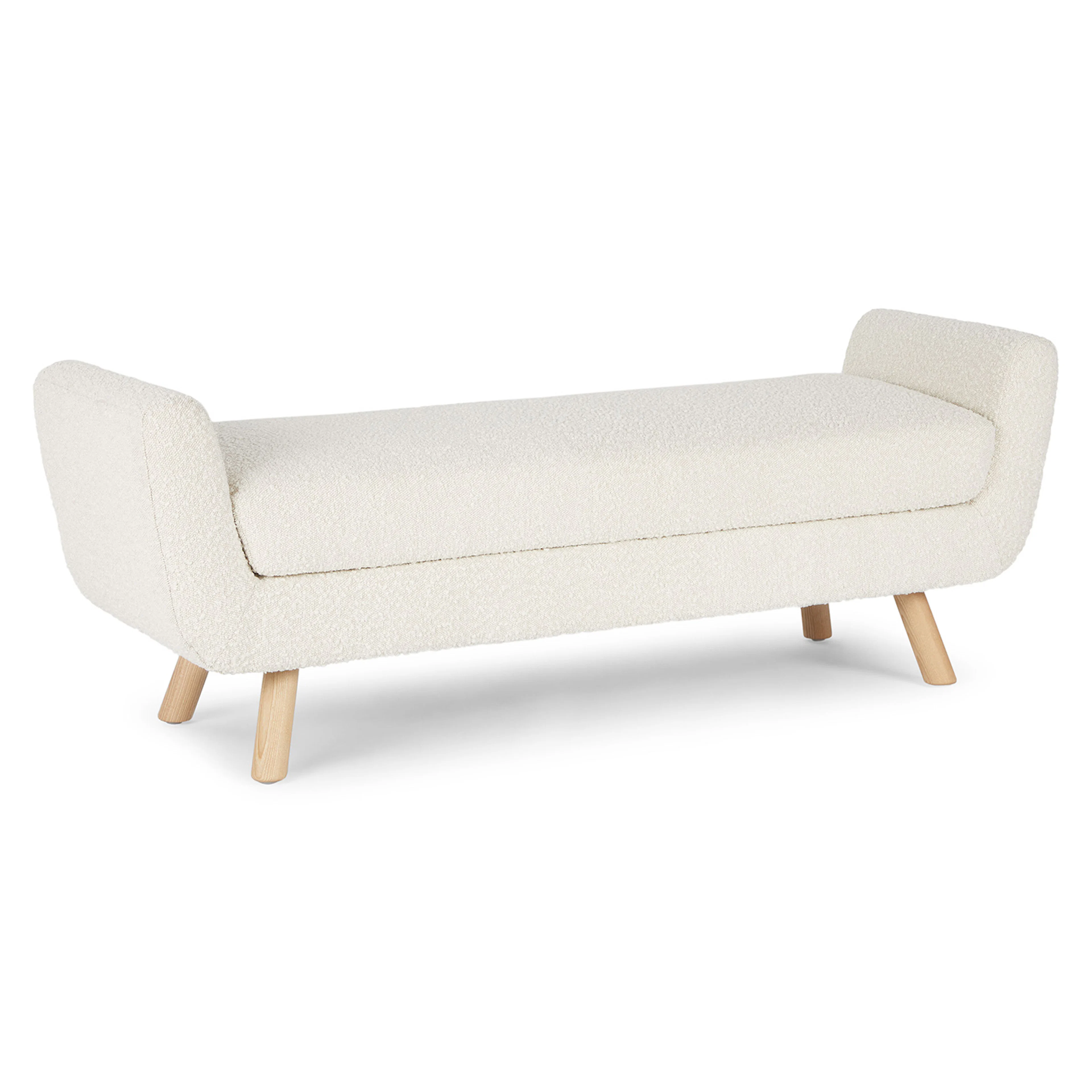 Gabriola 60" Bench - Ivory Bouclé