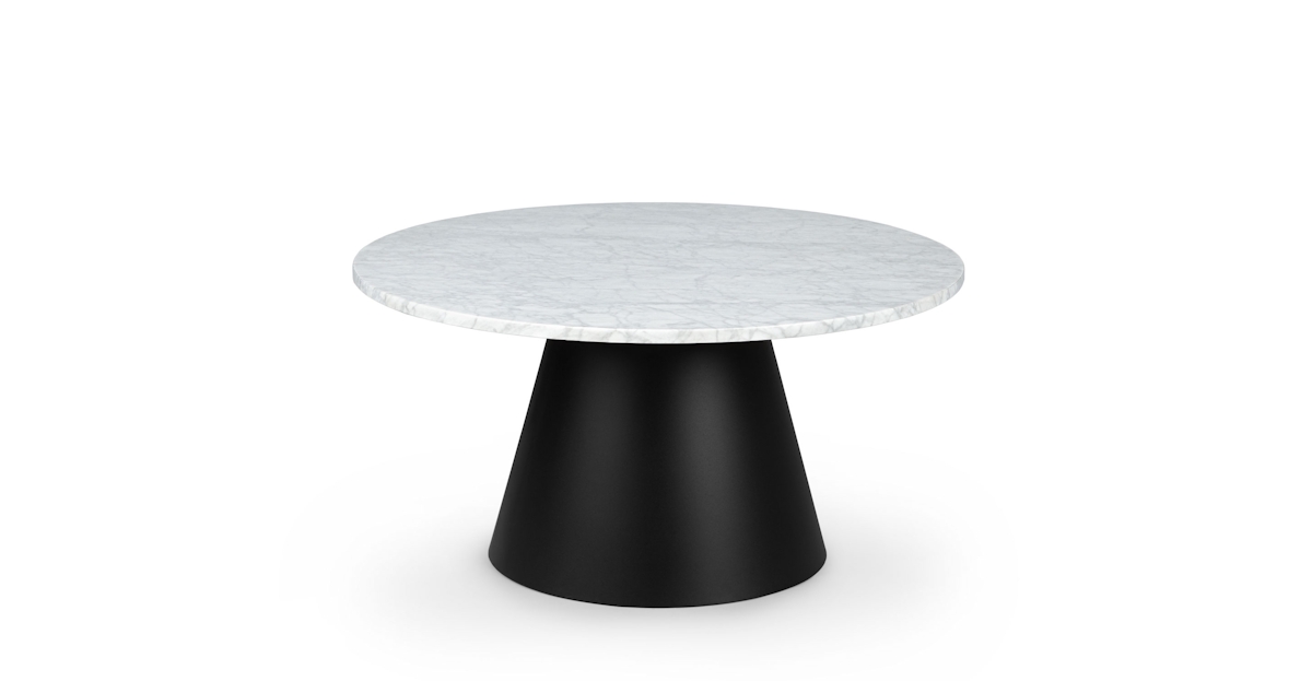 Black & White Marble Round Coffee Table Tromso Article