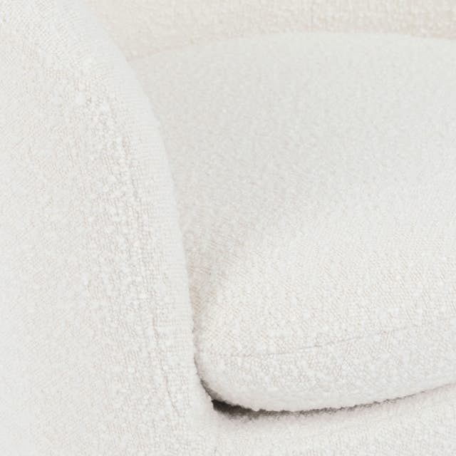Ivory Bouclé Fabric Swivel Lounge Chair Turoy Article