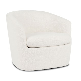 Turoy 32.5" Swivel Lounge Chair - Ivory Bouclé