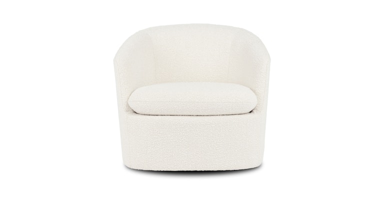Turoy Ivory Bouclé Swivel Chair - Primary View 1 of 10 (Open Fullscreen View).