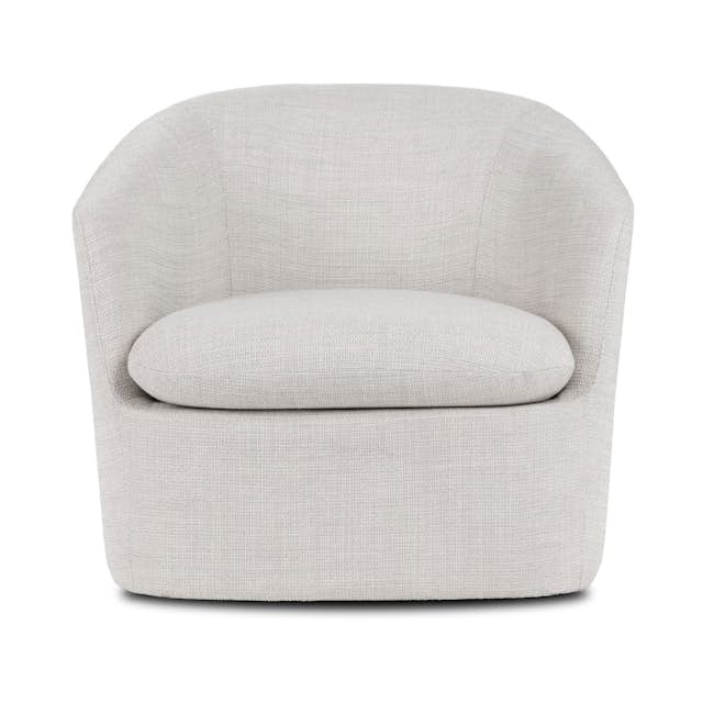 Wicklow Gray Fabric Swivel Lounge Chair Turoy Article