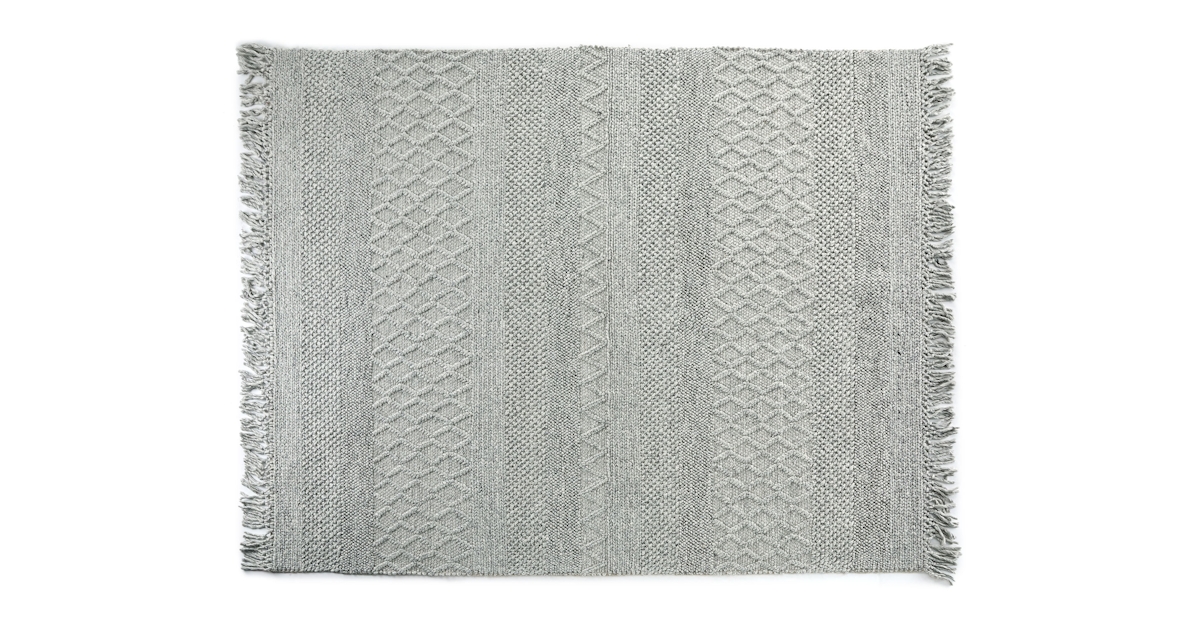 8'x10' Rectangle Fog Gray Handmade Area Rug Upsa Article