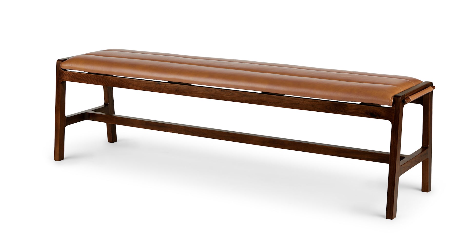 Toscana Tan And Walnut Kirun Leather And Wooden Bench Article