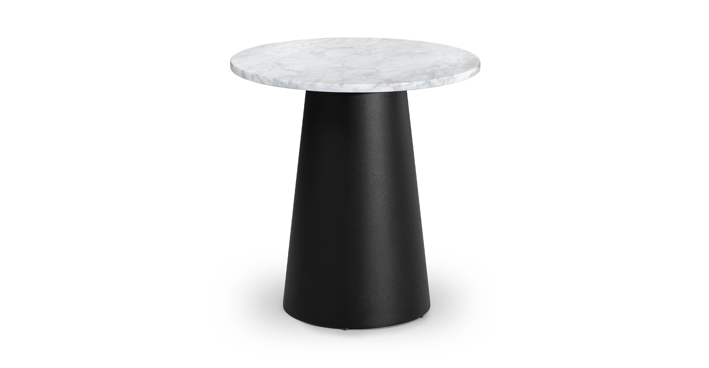 Black White Marble Round Side Table, Black And White Round End Table