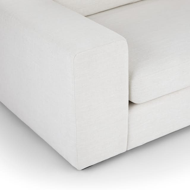 Beta Quartz White Fabric Modular Sofa Module, Left Arm | Article