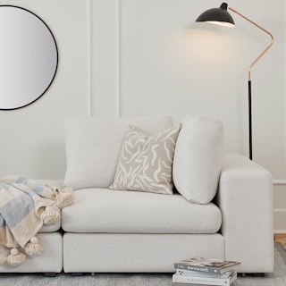 Beta 45" Corner Chair Module - Quartz White