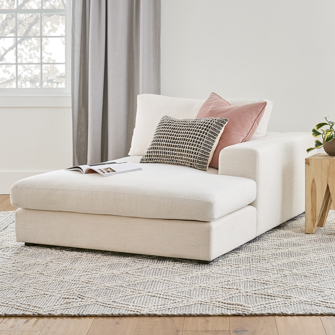 Beta 49" Right Chaise Module - Quartz White