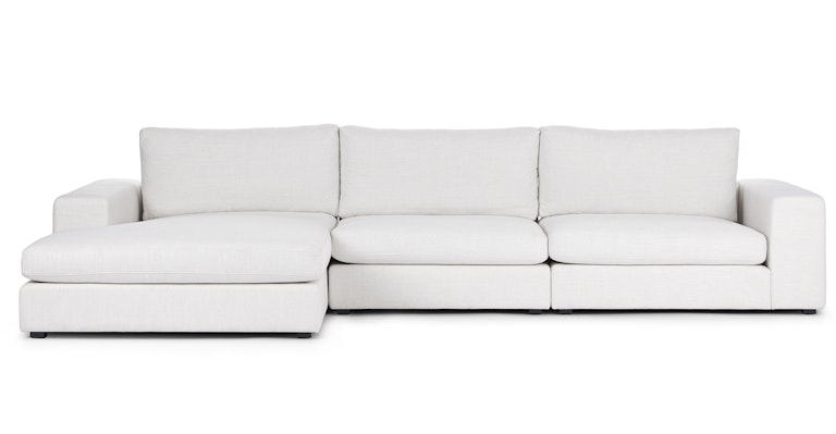 Beta Quartz White Left Chaise Sectional - Primary View 1 of 13 (Open Fullscreen View).