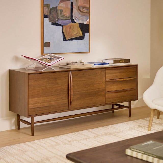 Lenia Black Walnut Wood Sideboard w/ Drawers & Cabinet | Article