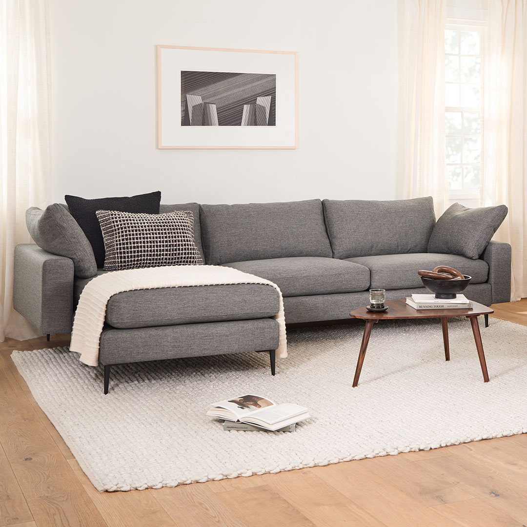 Dark Gray Fabric Sectional Sofa Reversible Article Nova Modern Furniture