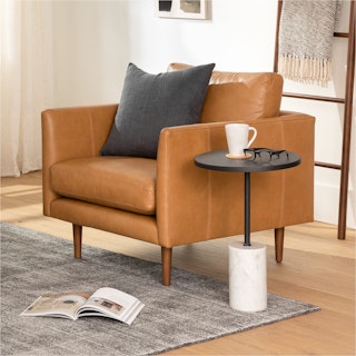 Burrard 32" Leather Lounge Chair - Bella Caramel