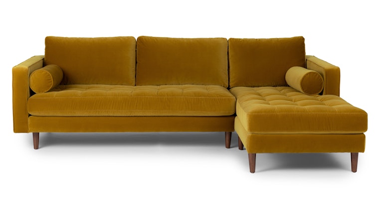 Sven Yarrow Gold Right Sectional Sofa - Primary View 1 of 14 (Open Fullscreen View).