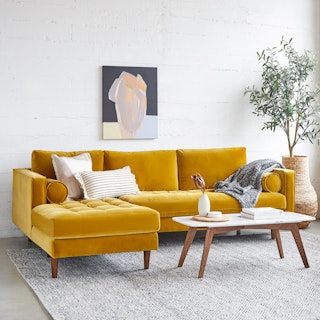 Sven Yarrow Gold Left Sectional Sofa